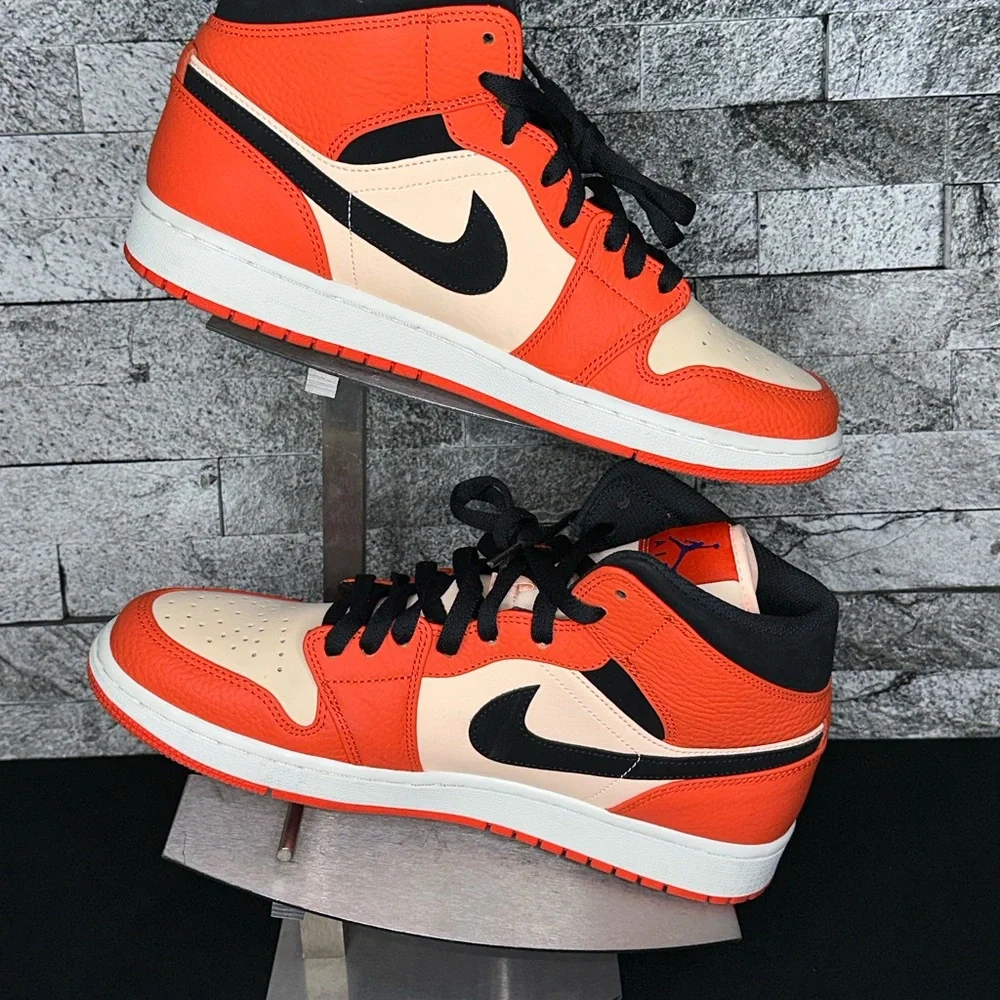 Jordan 1 Mid Team Orange Black - MNS10.5